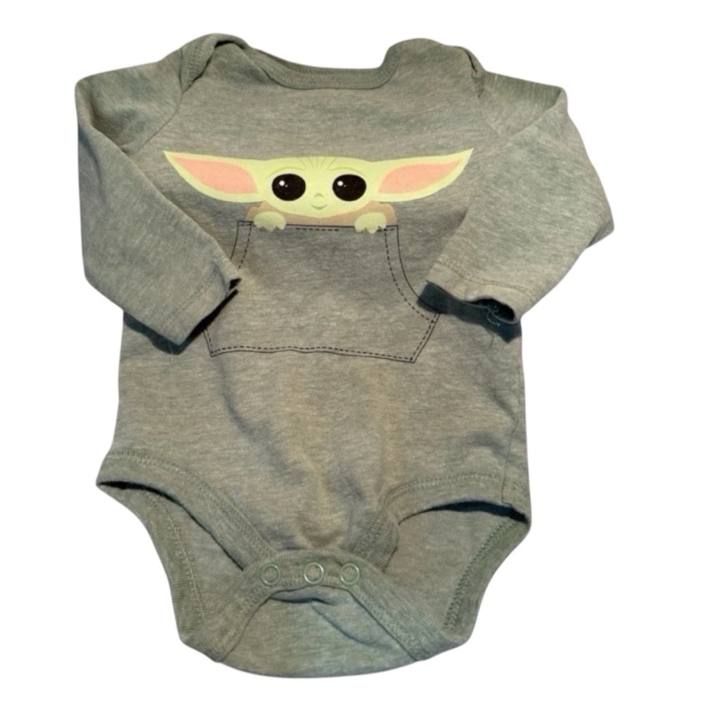 Disney Star Wars Grogu Baby Yoda Long-Sleeve Bodysuit 3-6 Months The Mandalorian